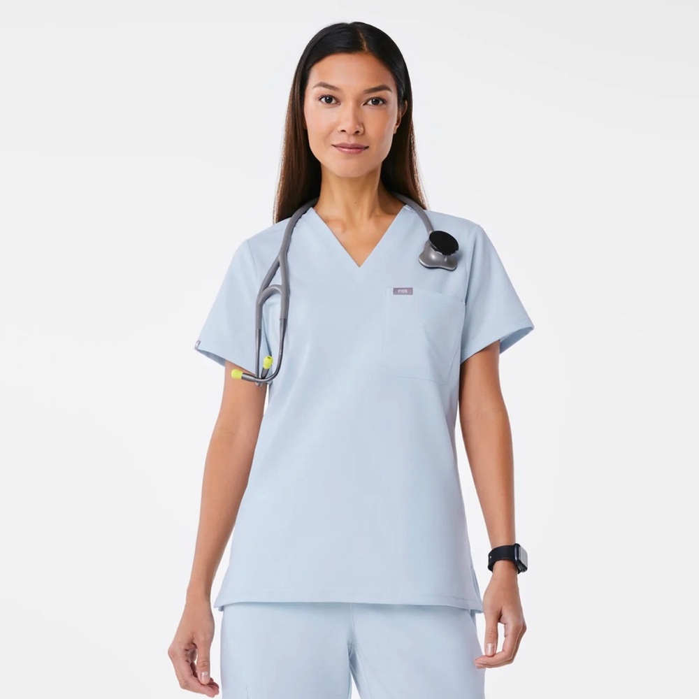 FIGS Catarina Scrub Top in “Open Skies”